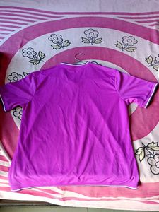 Purple Short V Neck T- Shirt For Girls