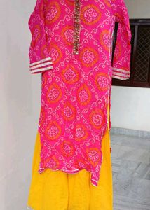 Pink & Yellow Traditional Indian Outfit