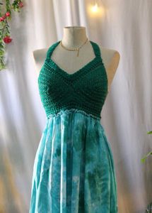 Beaded Crochet halter dress