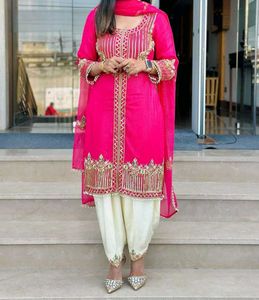 Pink Embroidered Unstiched Suit