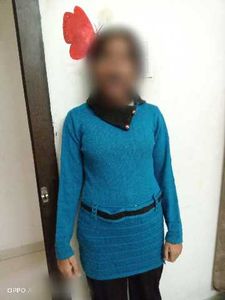 Stylish Blue woolen Knitted long Top