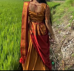 Golden Red Dhavani Set
