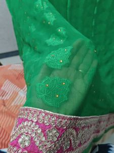Green Embroidered Saree