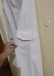 Beige Cargo Jeans