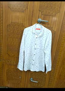 Floral Print White Casual Shirt