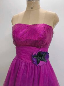 Purple Sequin Tulle Party Dress