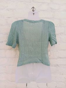 Mint Green Knit Cropped Cardigan