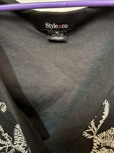 Embroidered Black Top