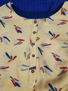 Printed Yellow Kurta