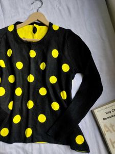 HoneyBee Chic Polka Dot Knit Sweater