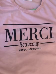Pink Merci Graphic T-Shirt Dress