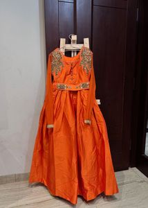 Embroidered Orange Gown