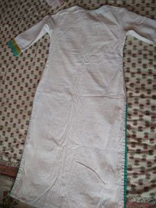 Long Straight Fit Kurti - Off white