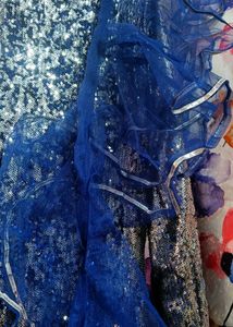 💙🤍Fish Cut Heavy Sequence Work Gown