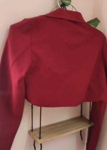 Red Cropped Bolero Jacket