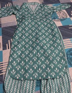 Green Printed Kurta Set