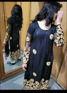 gotapatti Black &amp; Gold Kurta Set golden xl
