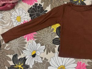 Brown Ribbed T-Shirt