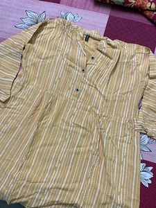 Women Musturd Color Cotton Tops