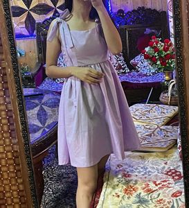 Shoulder Strap Gathered Fit & Flare Dress
