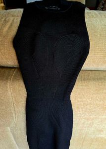 BERSHKA Black w gold chains Bodycon Mini Dress