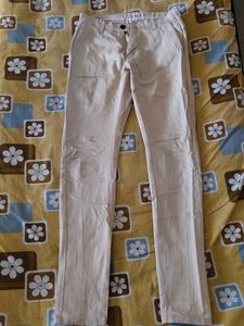 Beige Casual Trousers