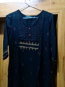 Black kurti With Red Golden Print....