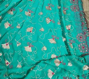 Heavy Embroidery Work Saree