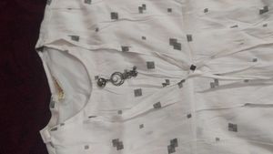 Peach Pink Straight Kurti and White coat model top