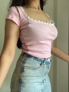 Square Neck Lace Top