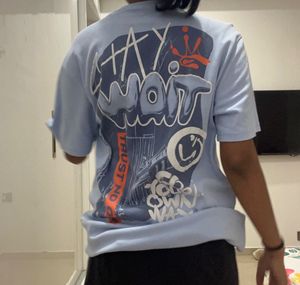 Trendy Blue Graphic T-shirt