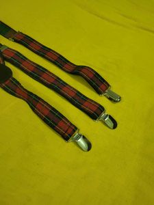 Red Plaid Suspenders