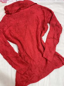 B2G2 🎁Pinterest Red Buttoned Knit Sweater E