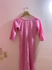 Pink Embroidered Kurta