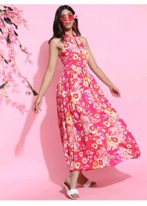 Floral Halter Maxi Dress