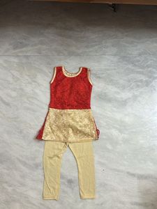 Frock And Legging Red