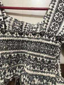 Floral Puff Sleeve Crop Top -