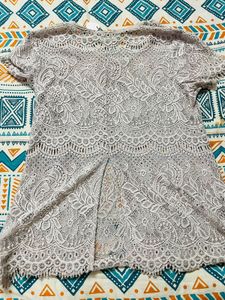 Women Lavender Crochet Top
