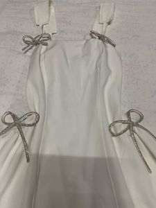 White Mini Dress with Bows