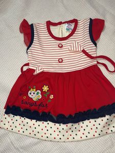 Cute Red & White Baby Dress