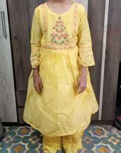 Yellow Embroidered Kurta Set