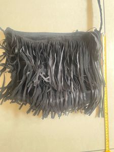 Black Fringed Bag