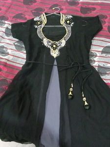 Elegant Black Ethnic Onepiece/ Kurti