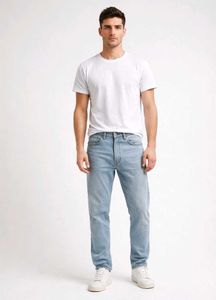 Men's Light Wash Straight Fit Jeans