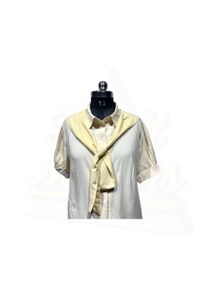 Elegant White Shirt with Tie Detail