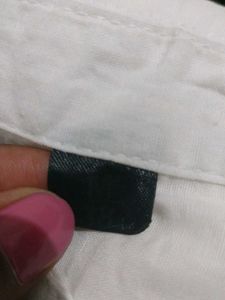 Cotton White Front Slit Kurti