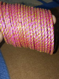 Pink &amp; Gold Sparkle Bangles