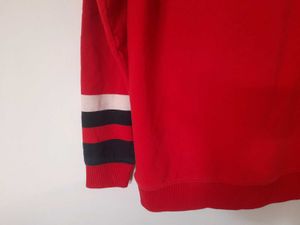 Striped Red Sweatshirt,not faded,like New L size