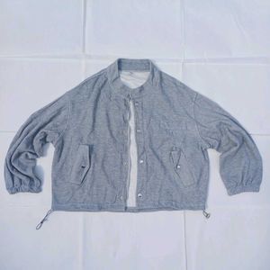 👉 “Grey Bomber Style Jacket – Size 46 (Chest 116)