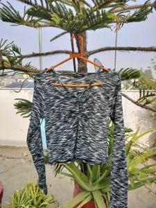 Stylish Black & White Long Sleeve Top